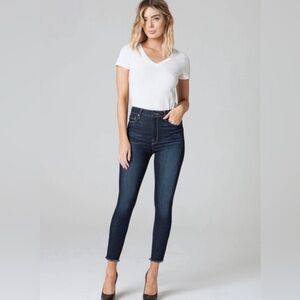 PARKER SMITH Bombshell Horizon High Rise Cropped Jeans Dark Indigo, size 26 NWT